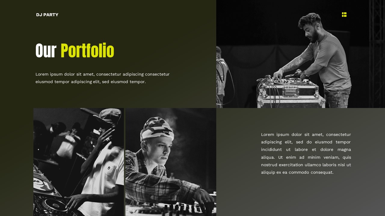 DJ Party - DJ Music Google Slide Templates, Presentation Templates