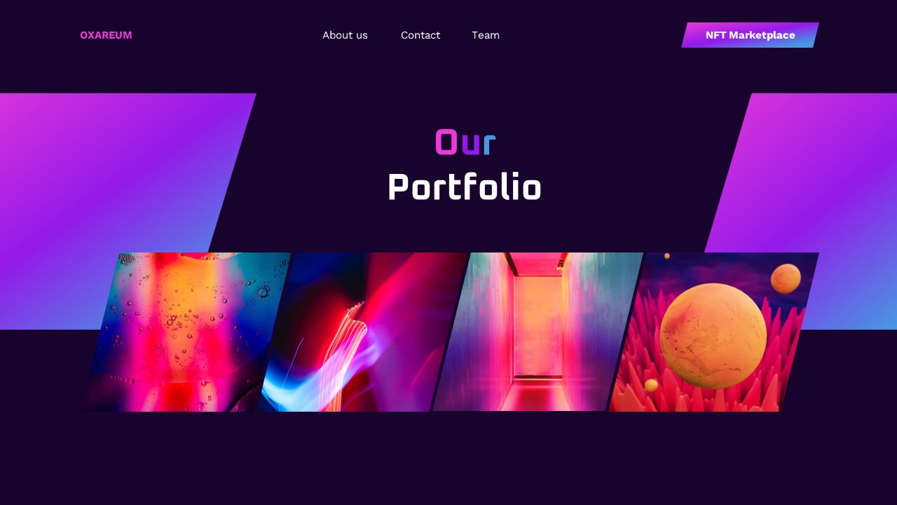 Oxareum - NFT Marketplace Google Slide Templates, Presentation Templates