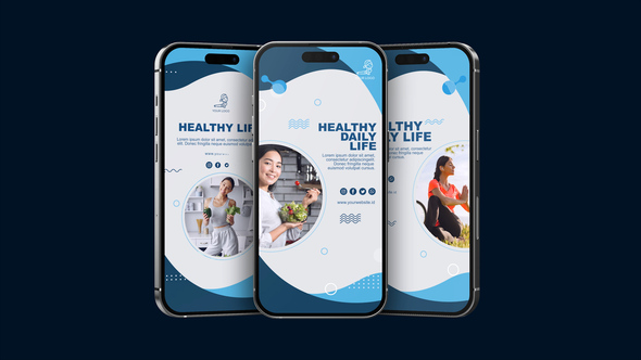 Healthy Life Concept Instagram Reel Video Displays template preview