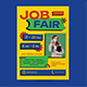 Yellow Blue Neo Brutalism Job Fair Information Flyer