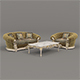 Classic European style Sofa and Armchair set 3