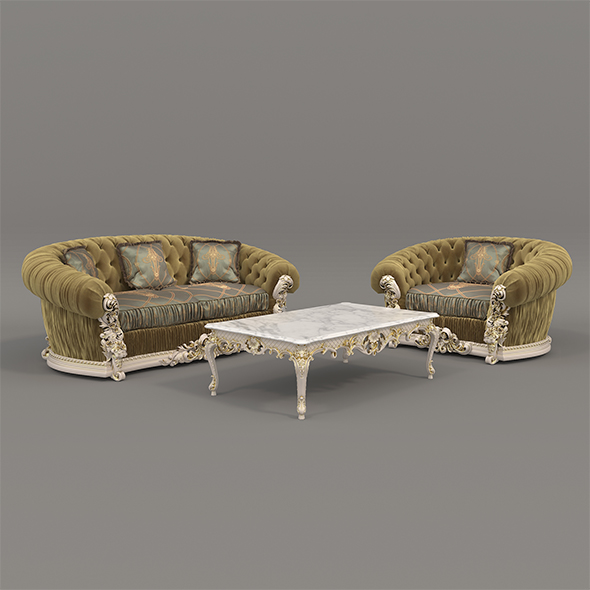 Classic European style Sofa and Armchair set 3