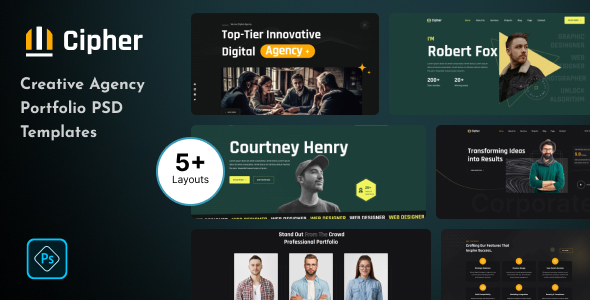 Cipher - Creative Agency Portfolio PSD Template by DesignCurved ...