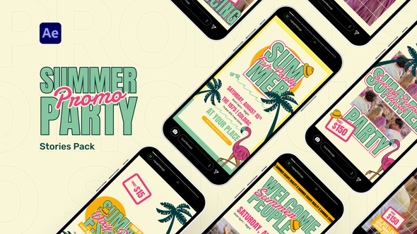 Summer Party Stories Pack Openers template preview