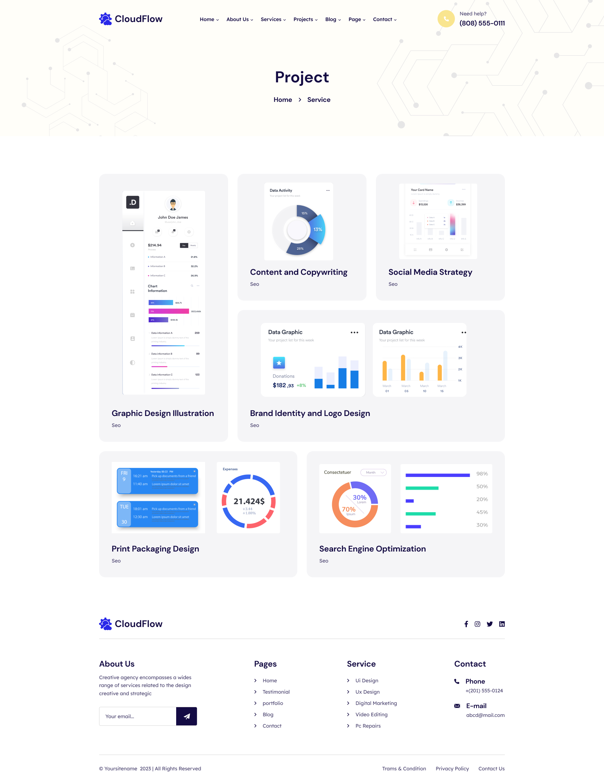 Cloudflow - SaaS & Software Startup PSD Template by DesignCurved ...