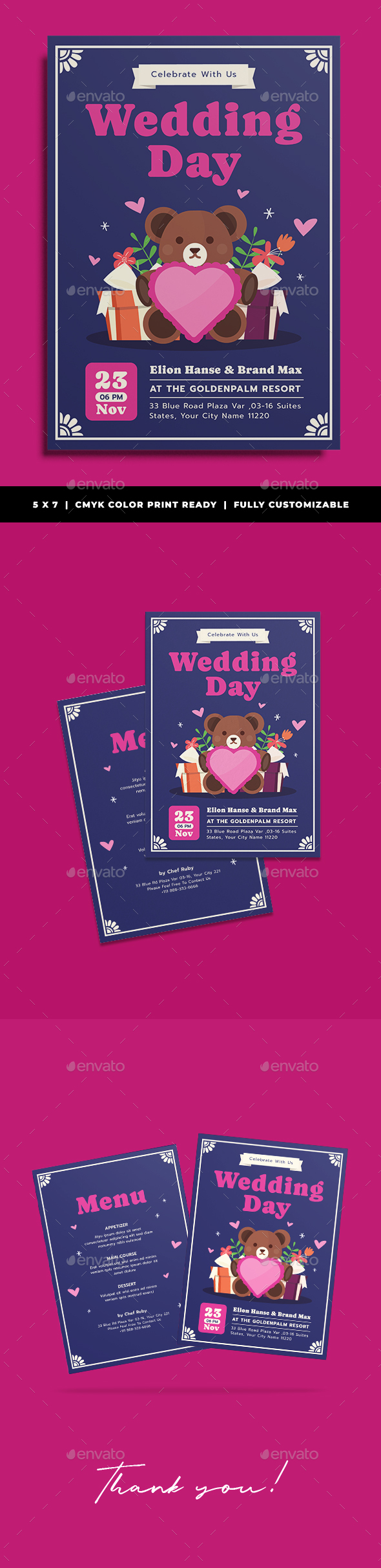 Bearswer Wedding Invitation Template