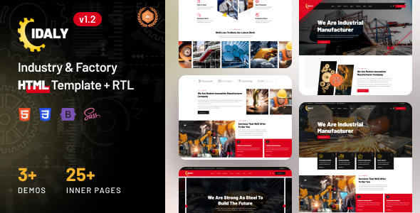 Idaly - Factory & Industry Bootstrap 5 Template + RTL