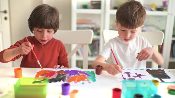Kid Painting at Kindergarten alt