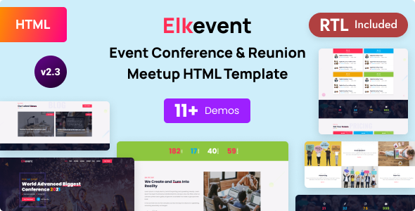 Elkevent - Event Conference & Reunion Meetup Bootstrap 5 Template