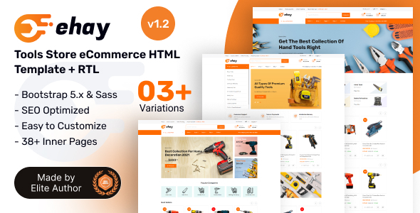 Ehay - Tools Store eCommerce Bootstrap 5 Template