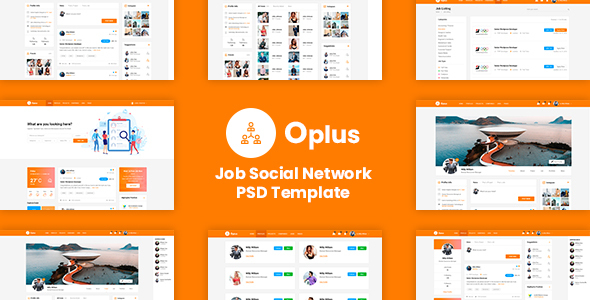 Oplus - Online Job Board Social Network PSD Template