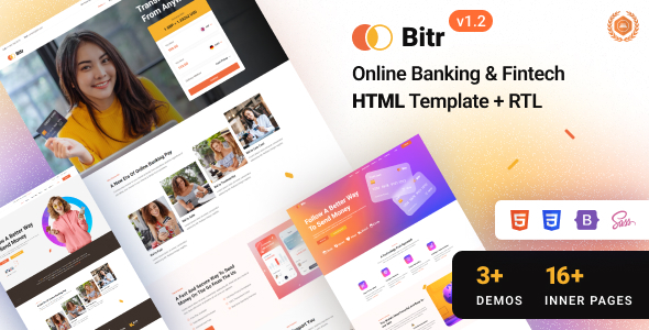 Bitr - Online Banking & Fintech Bootstrap 5 Template