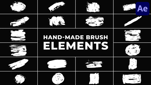 Hand Made Brush Elements | After Effects Elements template preview