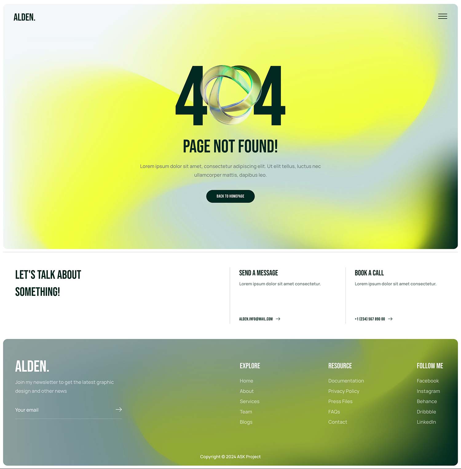 Alden - Personal Creative Portfolio Elementor Template Kit by askproject