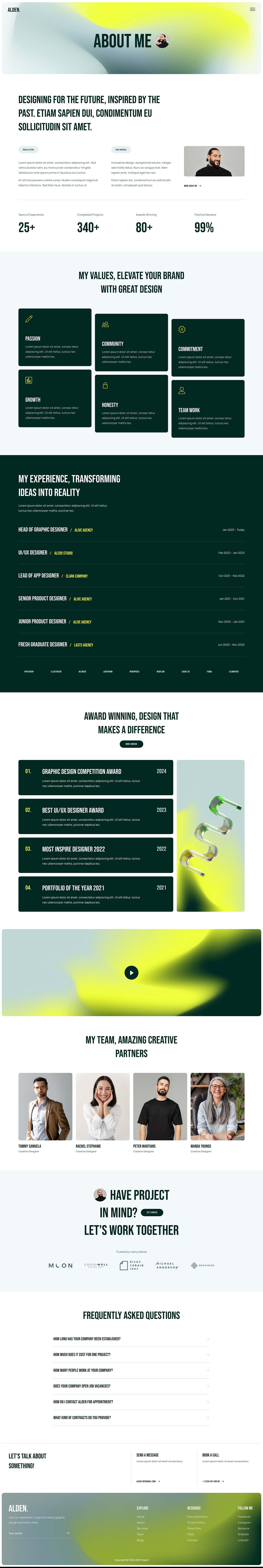 Alden - Personal Creative Portfolio Elementor Template Kit by askproject