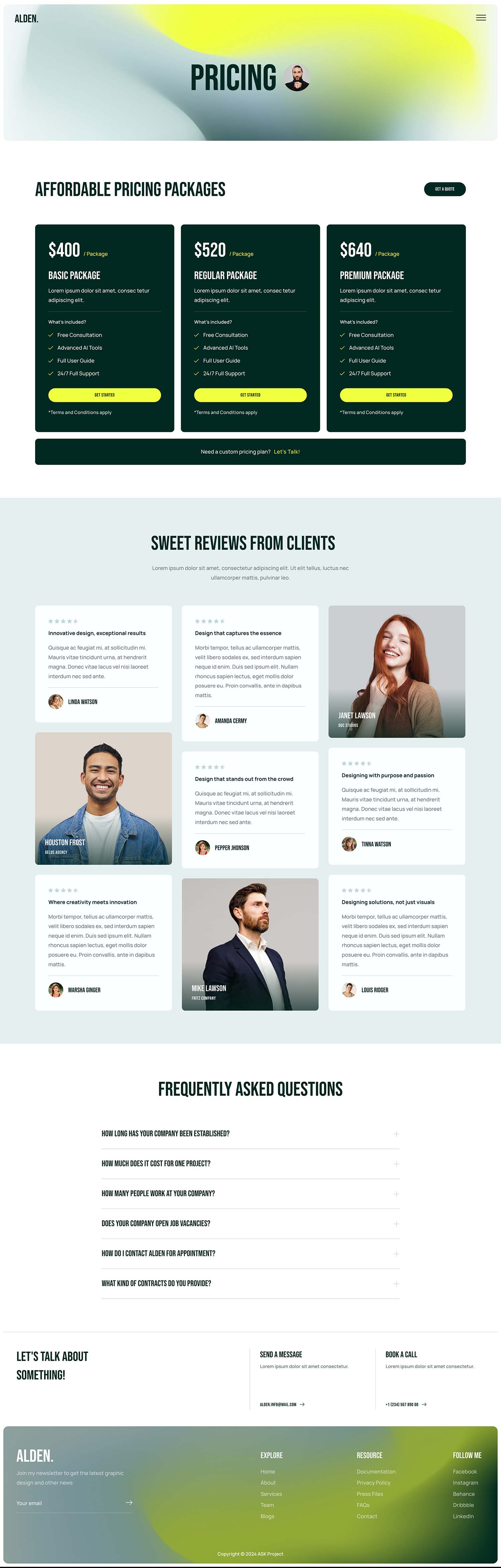 Alden - Personal Creative Portfolio Elementor Template Kit by askproject