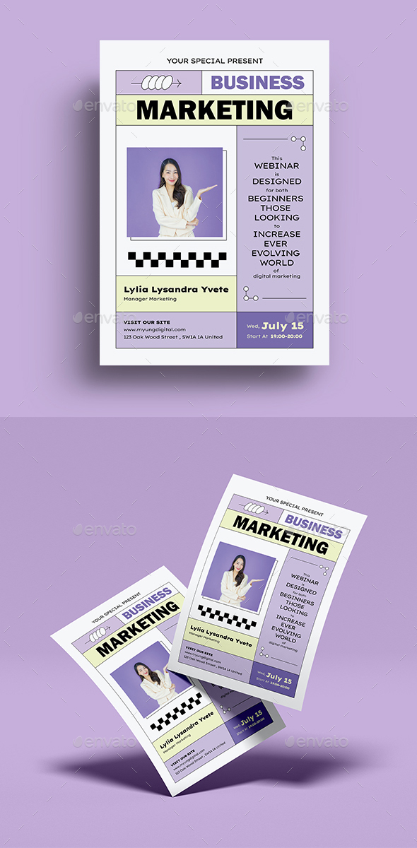 Purple Neo Brutalism Business Webinar Invitation Flyer