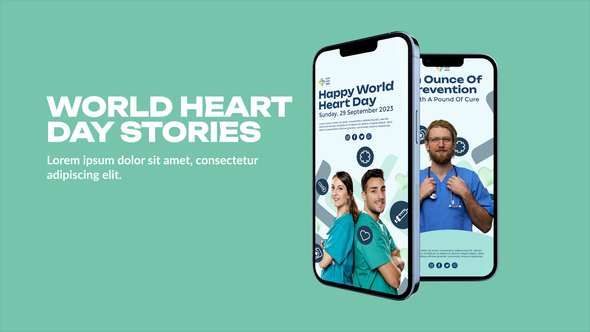 World Heart Day Stories Video Displays template preview