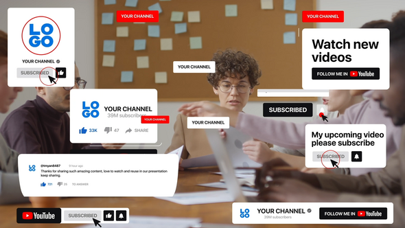 Subscribe Buttons Pack Elements template preview