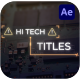 Hi Tech Titles for After Effects - VideoHive Item for Sale
