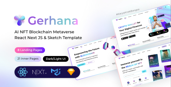 Gerhana - AI Blockchain NFT React NextJS Sketch Landing Page Template