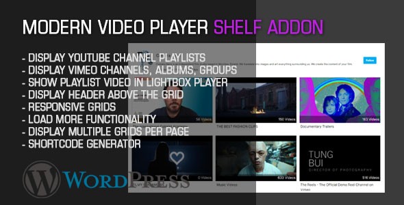 Modern Video Player for WordPress Shelf Addon