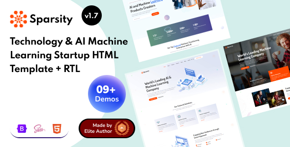 Sparsity - Technology & AI Machine Learning Startup Bootstrap 5 Template
