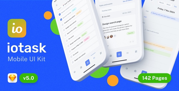 IOTASK Mobile - UI Kit for Todo & Management Apps