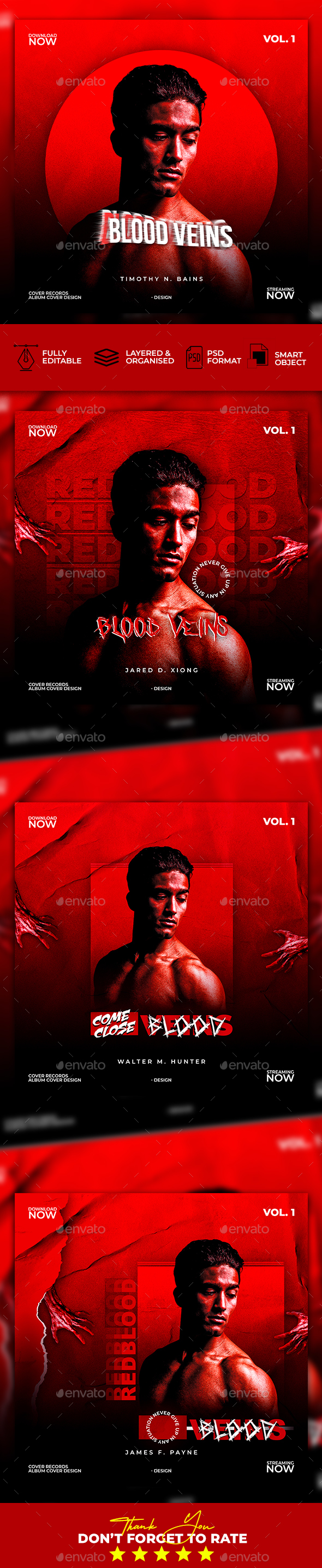 Blood Veins Album Cover Art Template