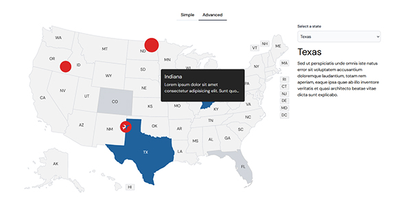 React United States SVG Map