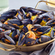 Paella with mussels and shrimps in traditional plate, horizontal - PhotoDune Item for Sale