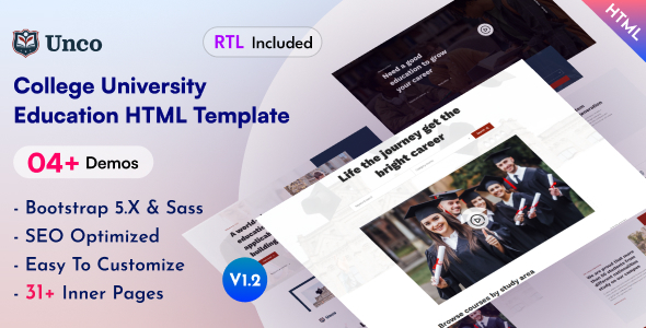 Unco - College University Education Bootstrap 5 Template