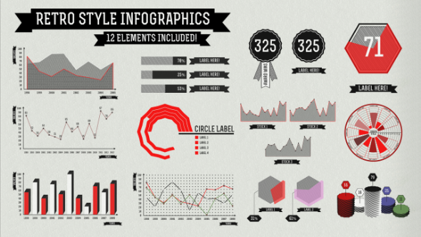 Retro Style Infographics - VideoHive 4130252