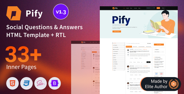 Pify - Social Questions & Answers Bootstrap 5 Template