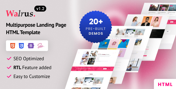 Walrus - Multipurpose Landing Page Bootstrap 5 Template