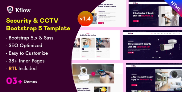 Kflow - Security & CCTV Business Bootstrap 5 Template