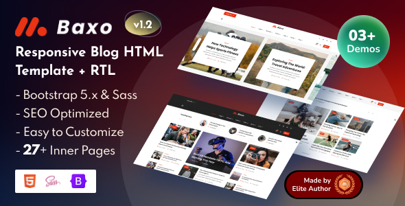 Baxo - Responsive Blog Bootstrap 5 Template