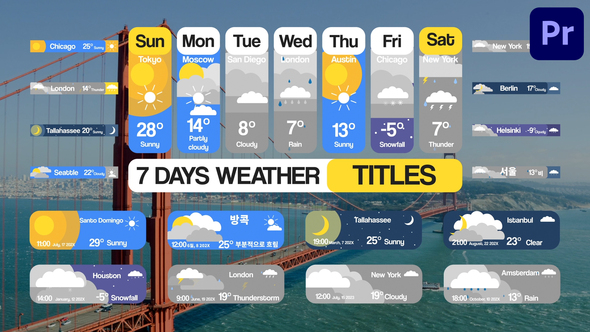 7 Days Weather Titles for Premiere Pro