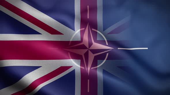 Nato UK Flag Loop Background 4K