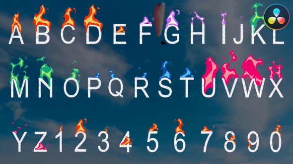 Fire Alphabet Font | DaVinci Resolve