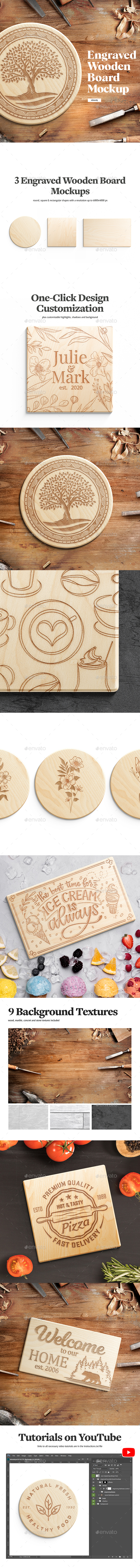[DOWNLOAD]Engraved Wooden Board Mockups