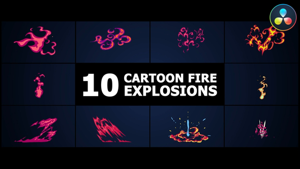 Cartoon Fire Explosions | DaVinci Resolve