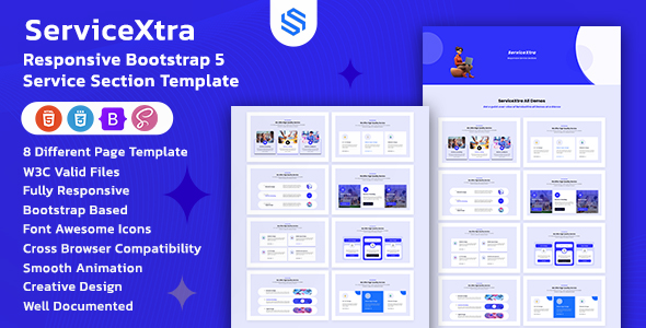 ServiceXtra - Responsive Bootstrap 5 Service Section Template