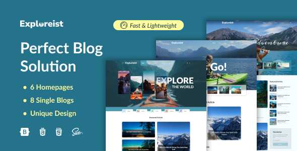 Exploreist - Personal Travel Blog and Magazine Bootstrap 5 Template