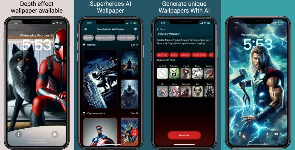 AI Wallpaper iOS Application, Build with SwiftUI (HD, Full HD, 4K, Ultra HD Wallpapers)