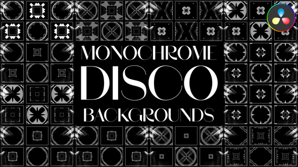 Monochrome Disco Backgrounds for DaVinci Resolve