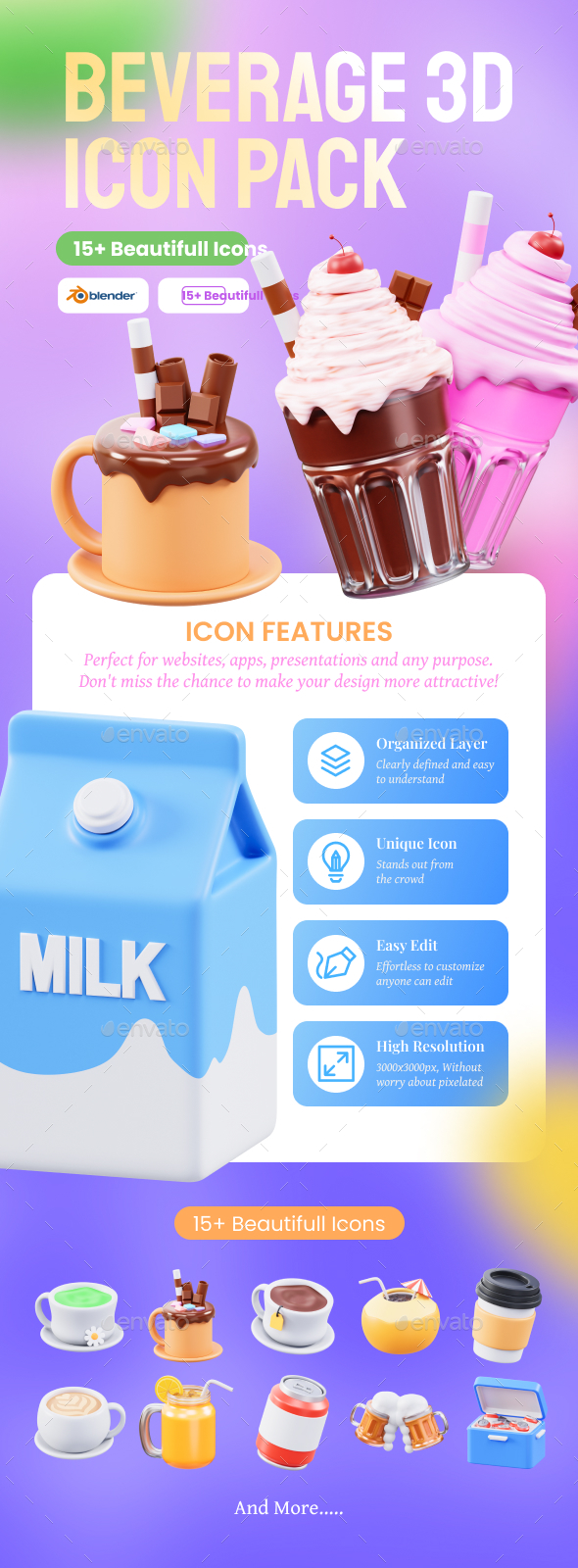 Beverage 3D Icon Pack