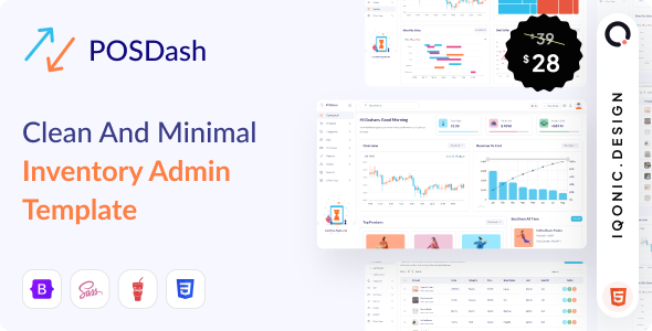 POSDash | VueJS, HTML Inventory Admin Template