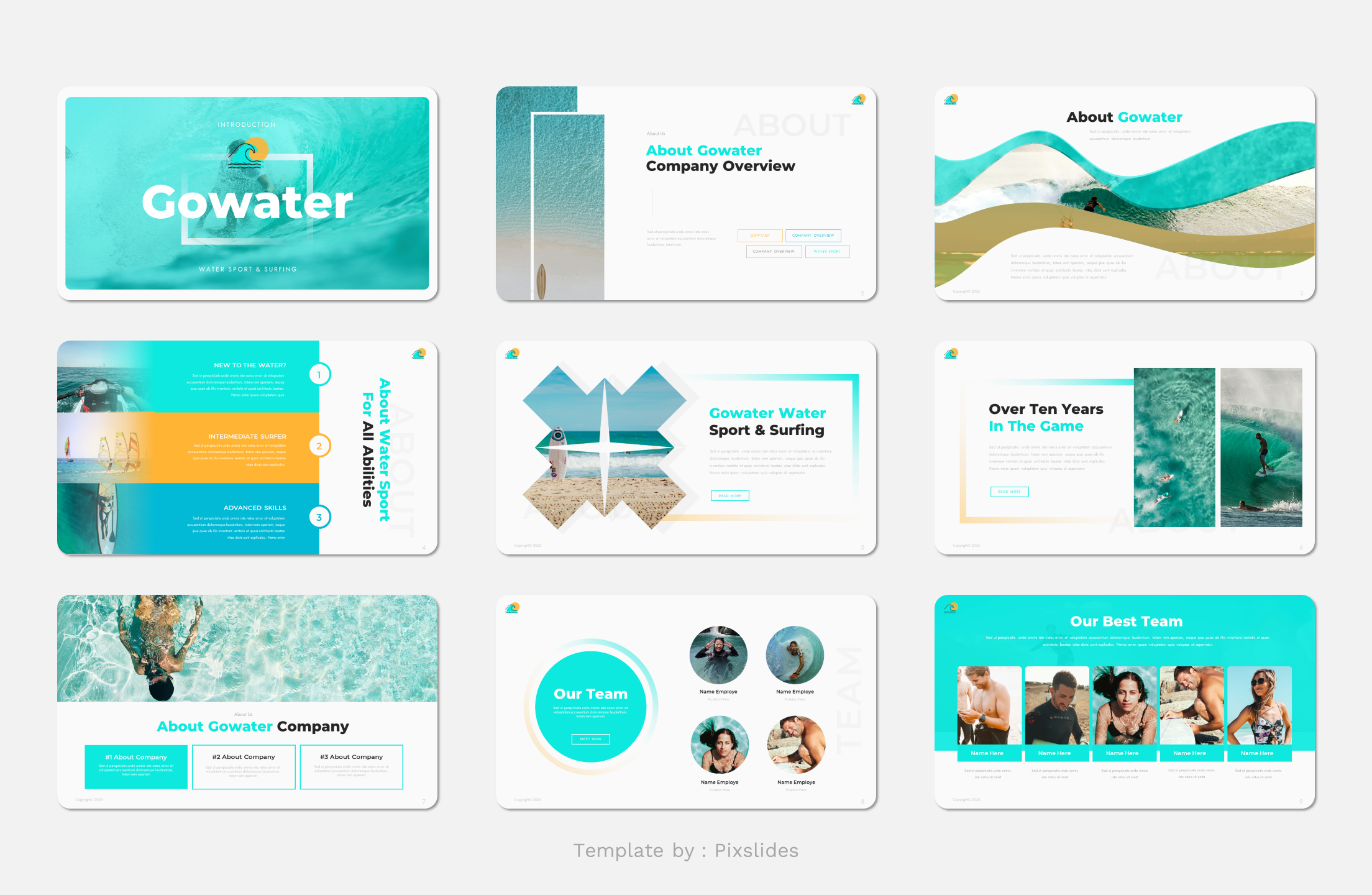 Gowater - Water Sports & Surfing PowerPoint Presentation Template ...