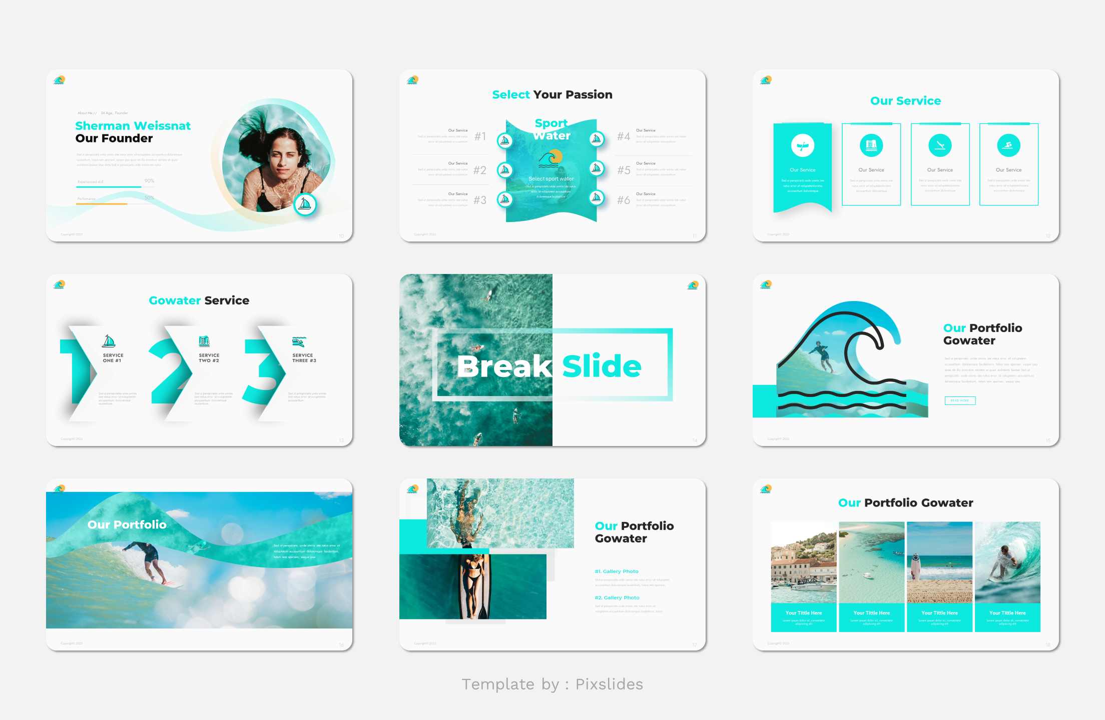 Gowater - Water Sports & Surfing PowerPoint Presentation Template ...